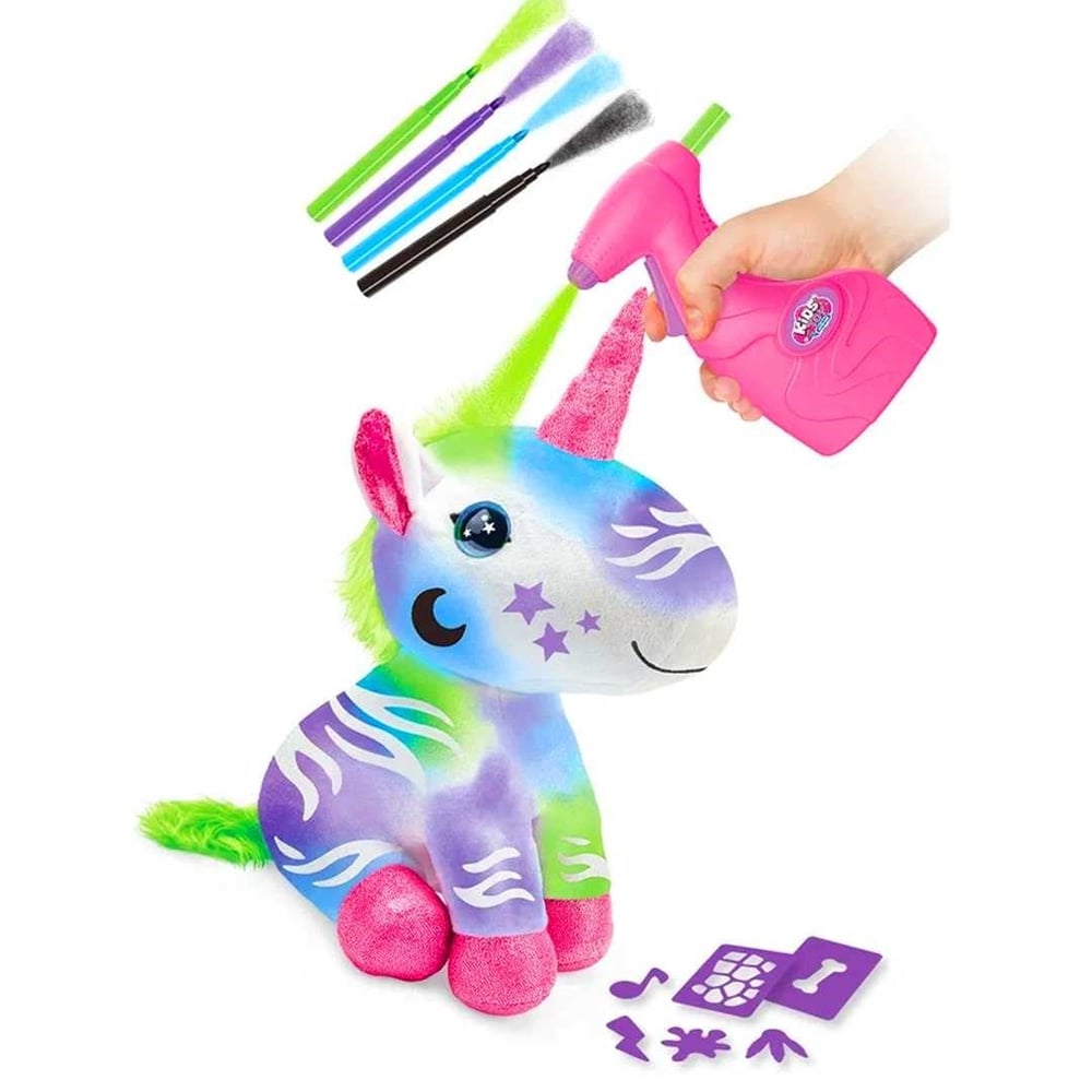 PASİFİK HOBİ SETİ AİRBRUSH PLUSH 666-12 UNİCORN PELÜŞ BOYANABİLİR TEMİZLENİR 6+