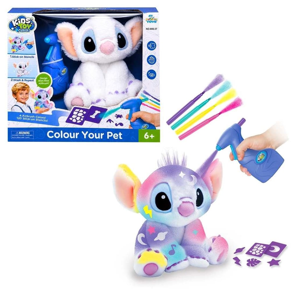 PASİFİK HOBİ SETİ AİRBRUSH PLUSH 666-37 KOALA PELÜŞ BOYANABİLİR TEMİZLENİR 6+