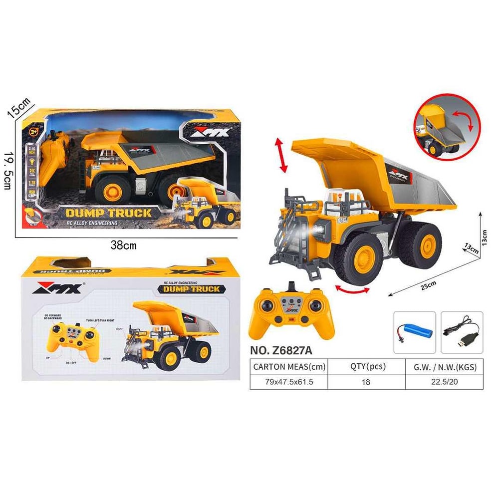PASİFİK KUMANDALI KAMYON Z6827A 9CH F/F R/C 2.4G USB IŞIKLI ŞARJLI 1:18 