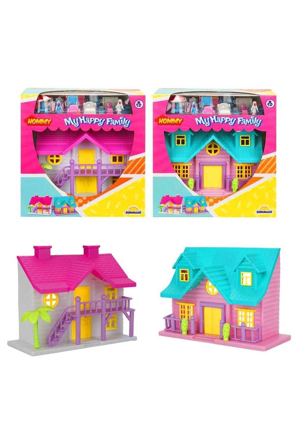 SUNMAN HOMMY KDL39-06 MY HAPPY FAMİLY VİLLA SET 18 PCS KÜÇÜK 