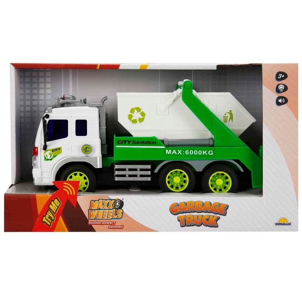 SUNMAN COOL MACHİNES WY307S GERİ DÖNÜŞÜM KAMYONLARI GARBAGE TRUCK SESLİ IŞIKLI 1:16 