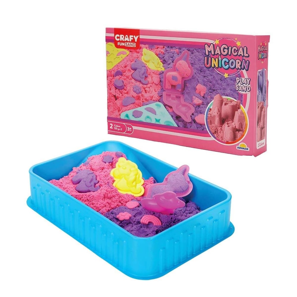 SUNMAN CRAFY S0003471 OYUN KUMU MAGİCAL UNİCORN PEMBE-MOR 2X125 GR 7 PARÇA 3+