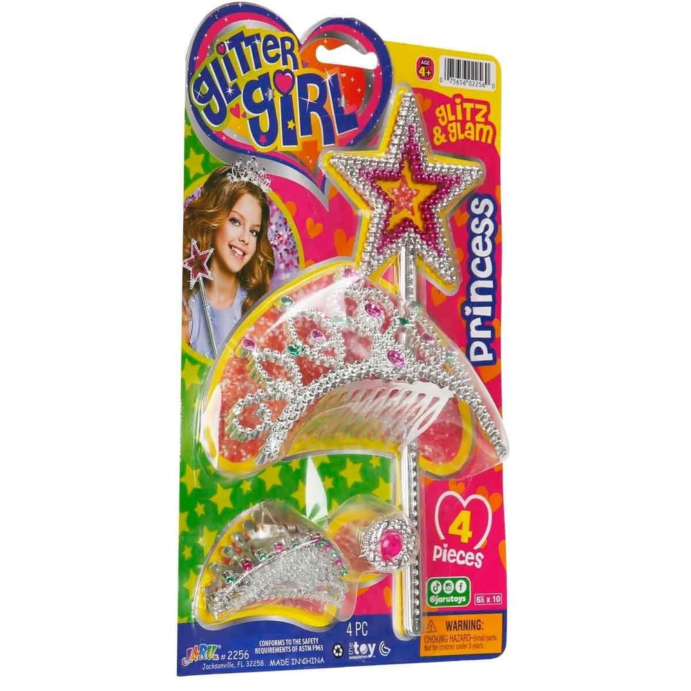 SUNMAN JARU 2256 GLİTTER GİRL KOKOŞ SET SİMLİ TAÇ ASA TOKA YÜZÜK 4 PARÇA 4+