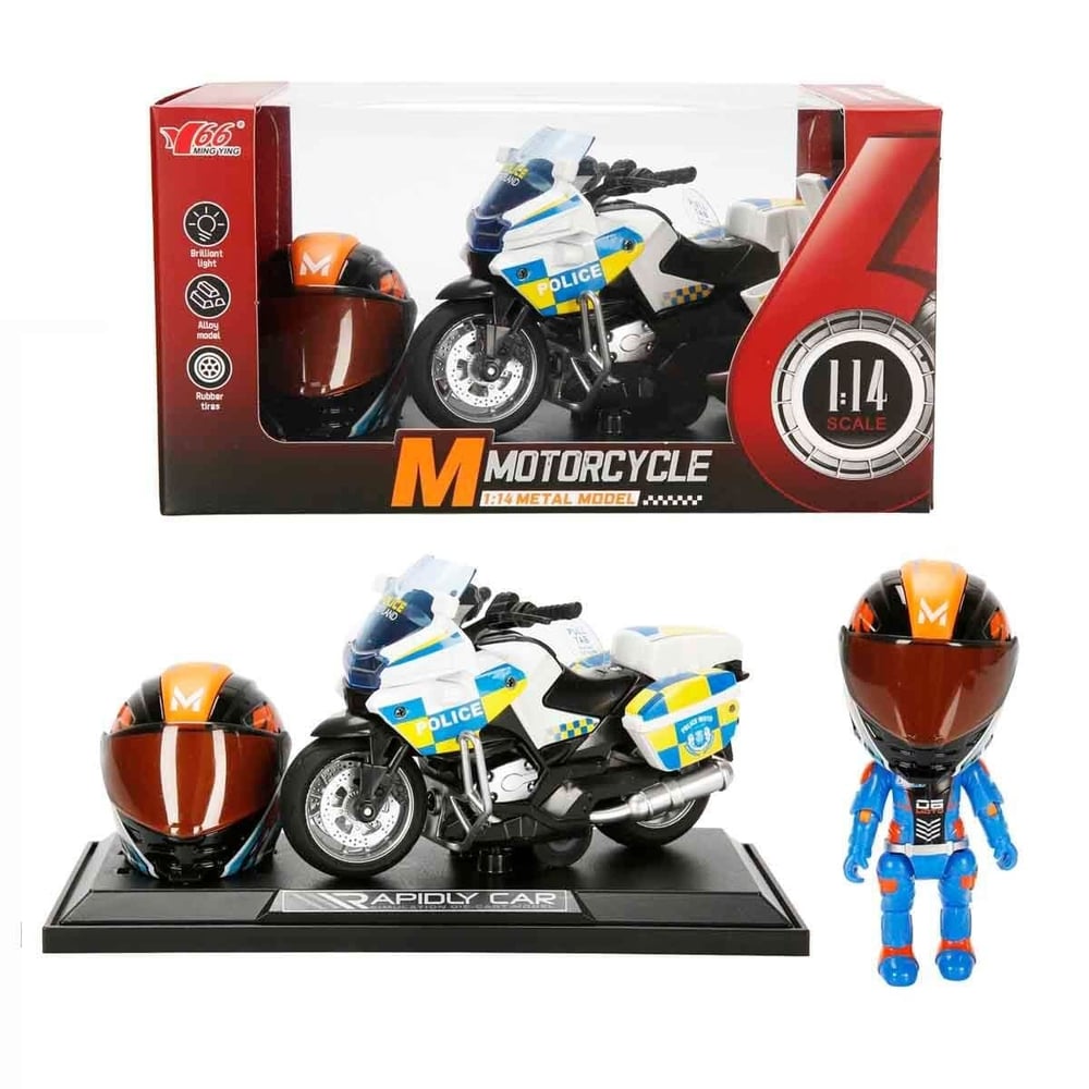 SUNMAN MOTORCYCLE MY66-M1217K MOTOSİKLET BMW KASKLI FİGÜR SESLİ IŞIKLI 1:14 ** 1 ADET FİYATIDIR **