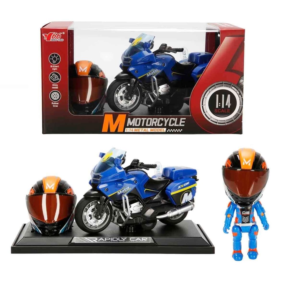 SUNMAN MOTORCYCLE MY66-M1217K MOTOSİKLET BMW KASKLI FİGÜR SESLİ IŞIKLI 1:14 ** 1 ADET FİYATIDIR **