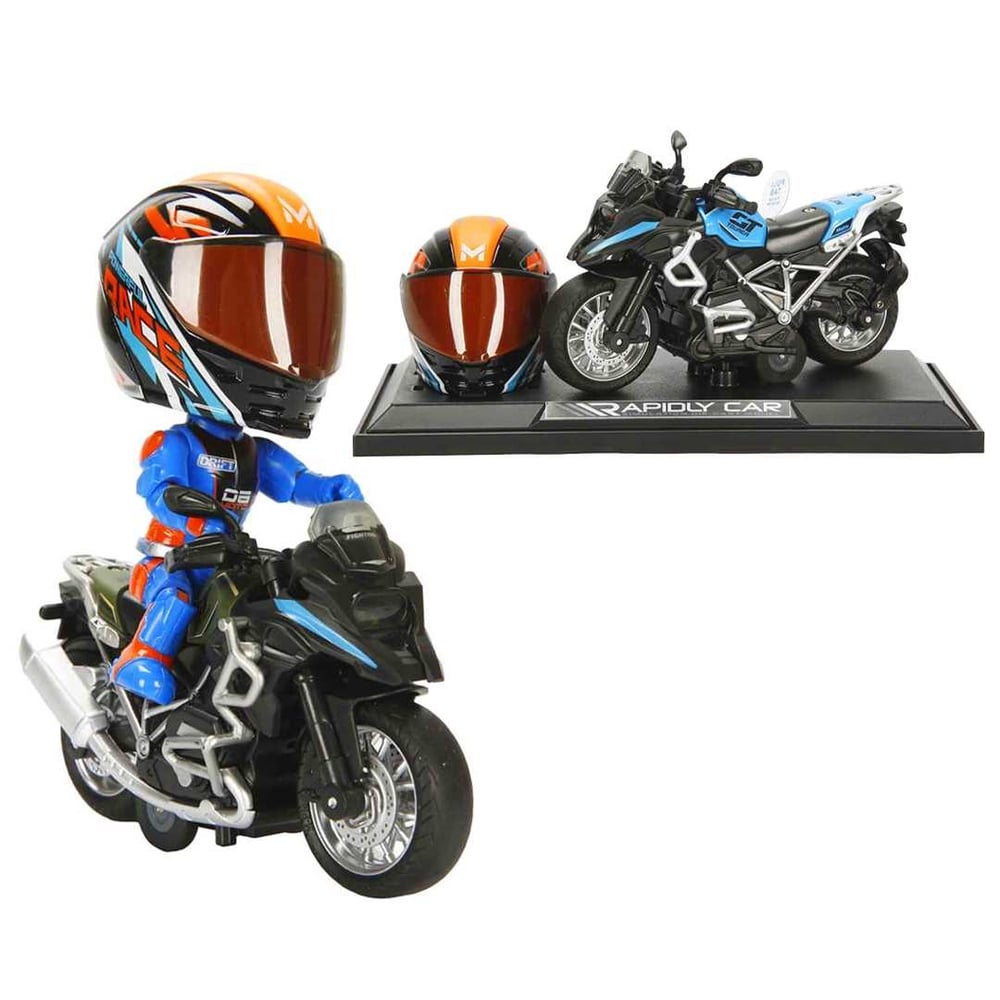 SUNMAN MOTORCYCLE MY66-M1218K MOTOSİKLET BMW OFF-ROAD KASKLI FİGÜR SESLİ IŞIKLI 1:14 3+