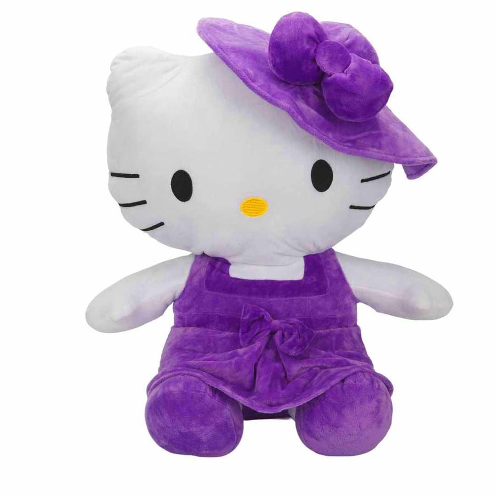 SUNMAN PELÜŞ OT180200-B HELLO KİTTY MOR ELBİSELİ ŞAPKALI 50 CM