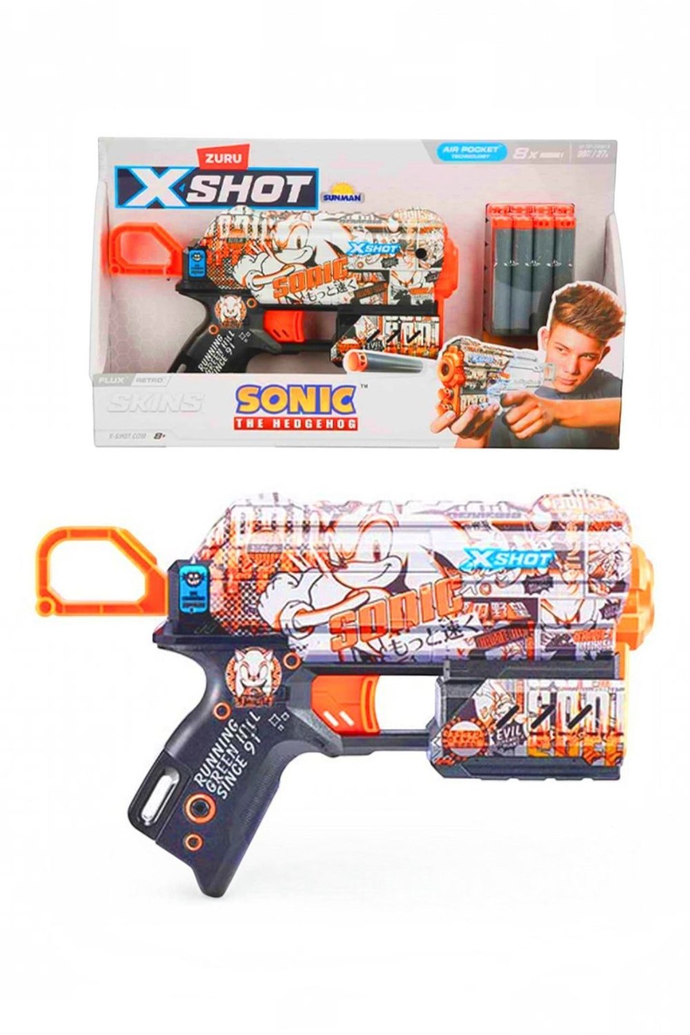 Zuru X-Shot Sonic Skins Flux Oyuncak Sünger Tabancası 36648 - 8 Mermi Dahil