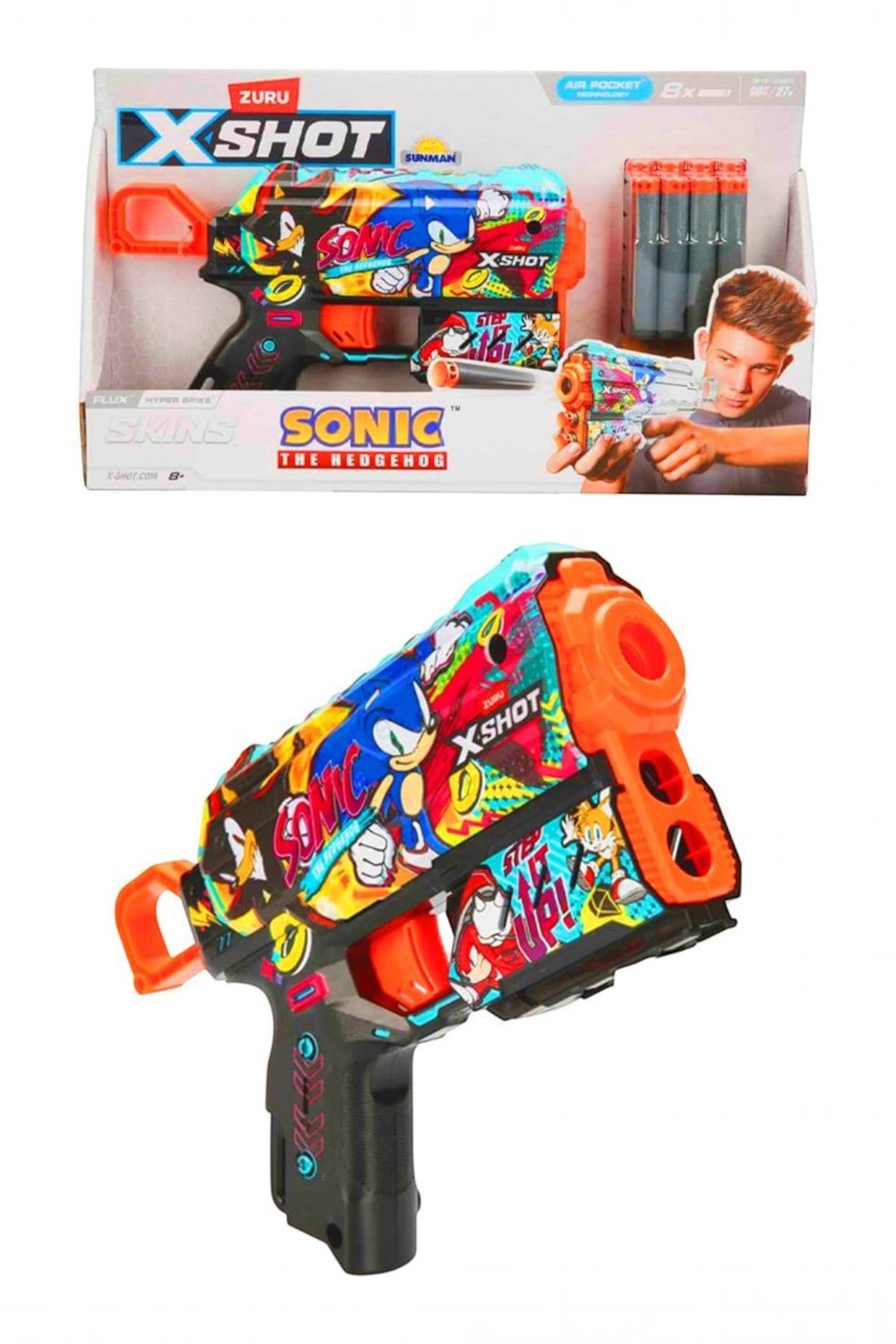 Zuru X-Shot Sonic Skins Flux Oyuncak Sünger Tabancası 36648 - 8 Mermi Dahil