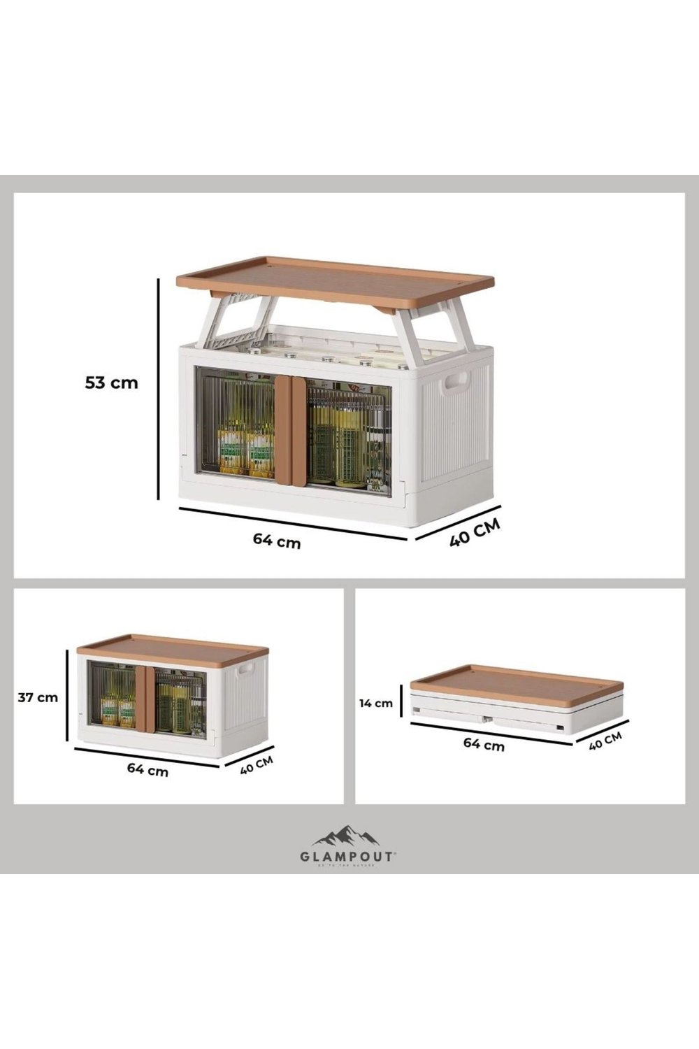 Çok Amaçlı Katlanabilir Kutu 64X40X54 cm 72 L Bej