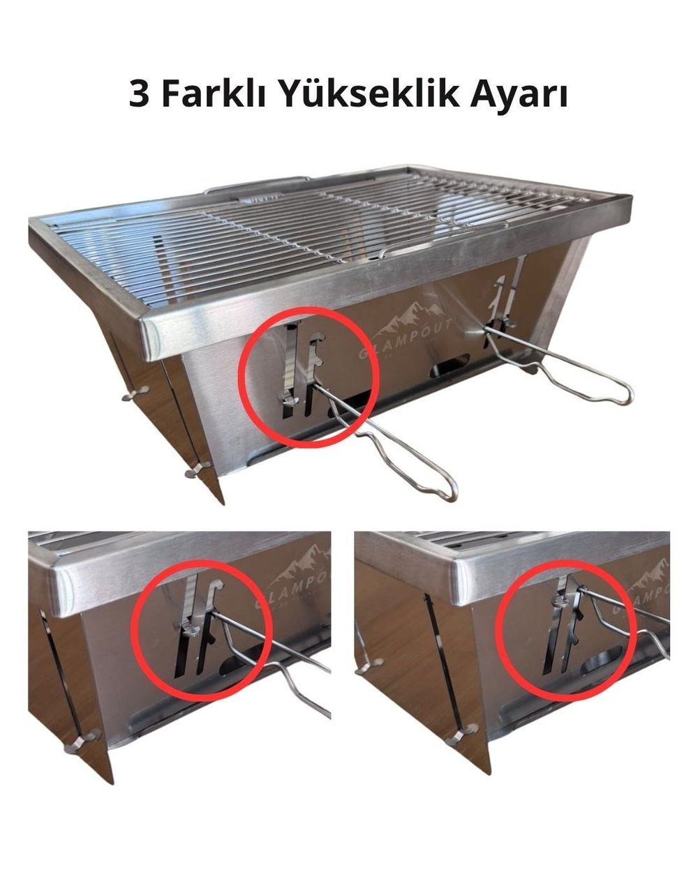 Grill Teleskopik Ayaklı Mangallı Kamp Masası
