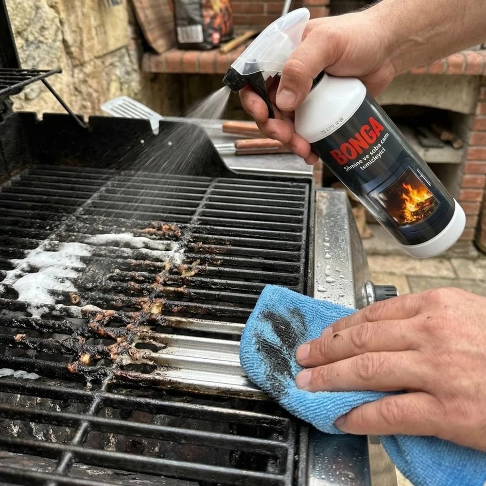 Şömine Camı ve Izgara Temizleme Spreyi 500 ml - Izgara, fırın, İs, Kurum, Yanık Cam Temizleyici Sprey