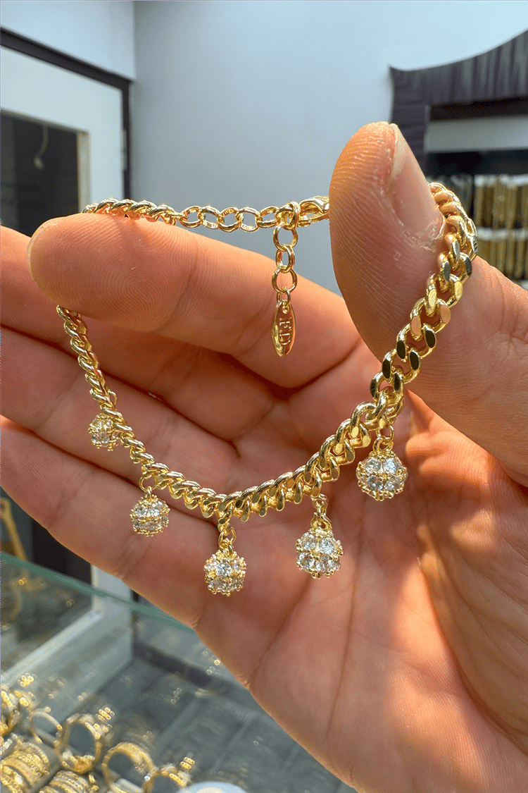 14 K Yeşil Altın Renk Xuping Vip Bileklik 