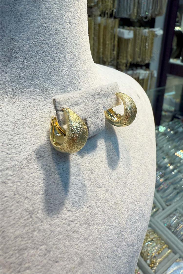 14 K Yeşil Altın Renk Gold  XUPİNG Serisi Küpeler