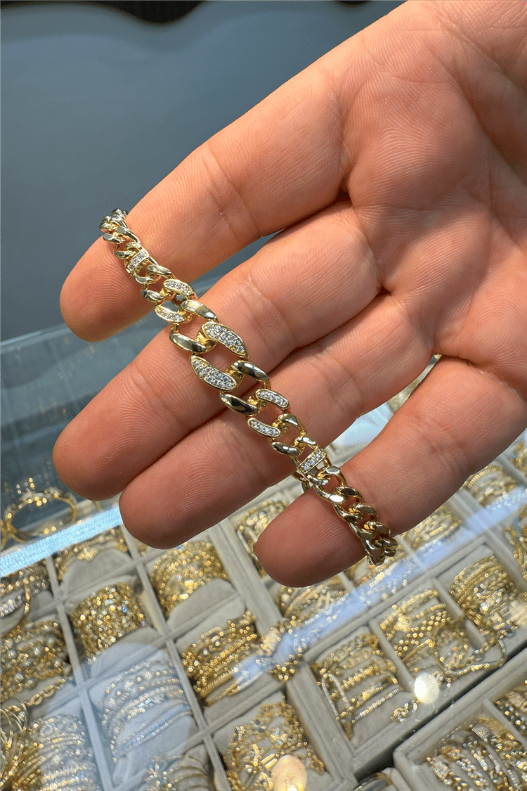 14 K Yeşil Altın Renk Xuping Vip Bileklik 