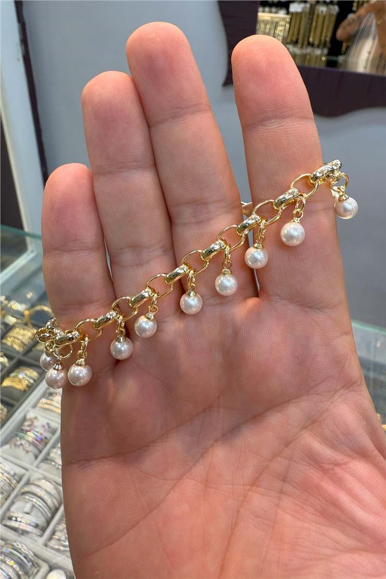 14 K İncili Vip Şans Bilekliği