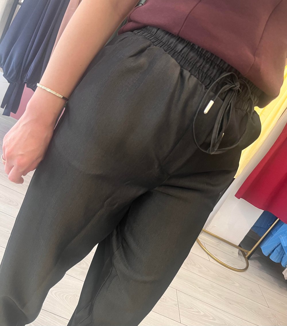 Beli Lastikli Saten Pantolon