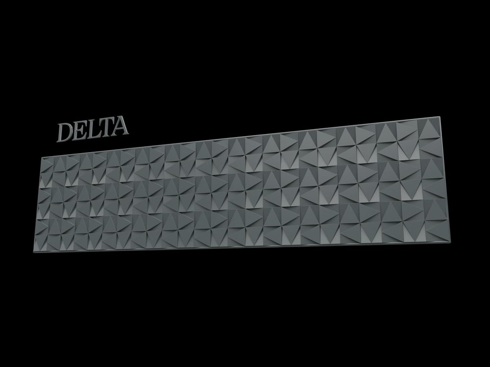 3D Tabela Zemini Delta Antrasit (Ölçü Seçenekli)