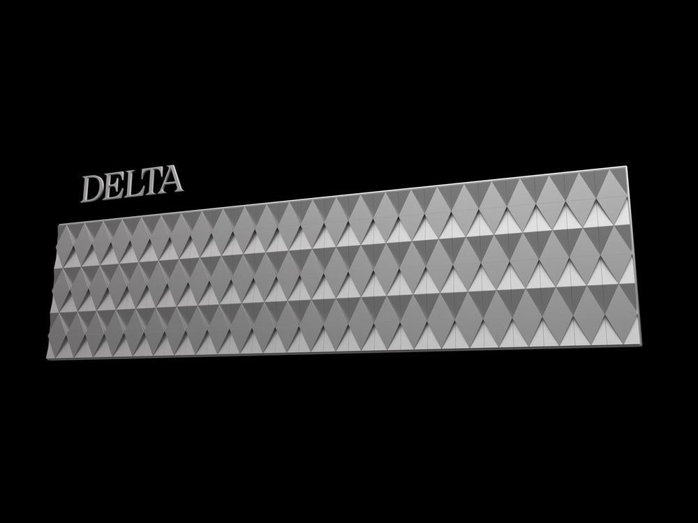 3D Tabela Zemini Delta Gümüş (Ölçü Seçenekli)