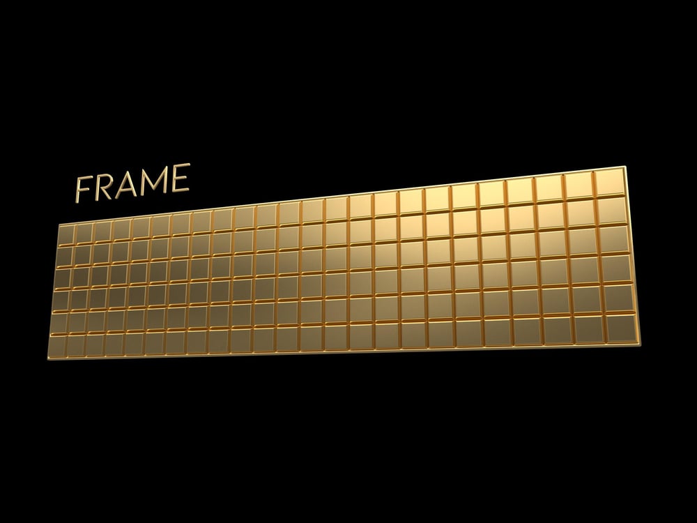 3D Tabela Zemini Frame Gold (Ölçü Seçenekli)