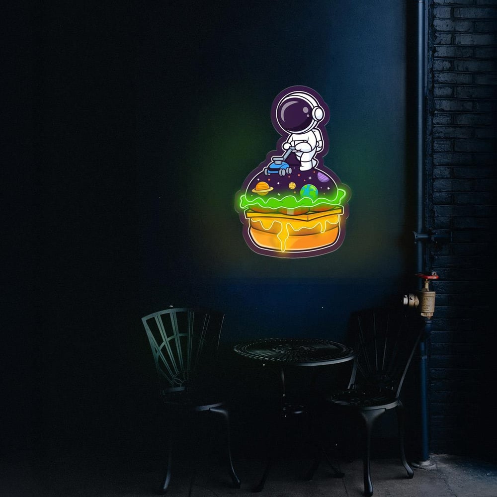 Astro Burger Baskılı Neon Tabela