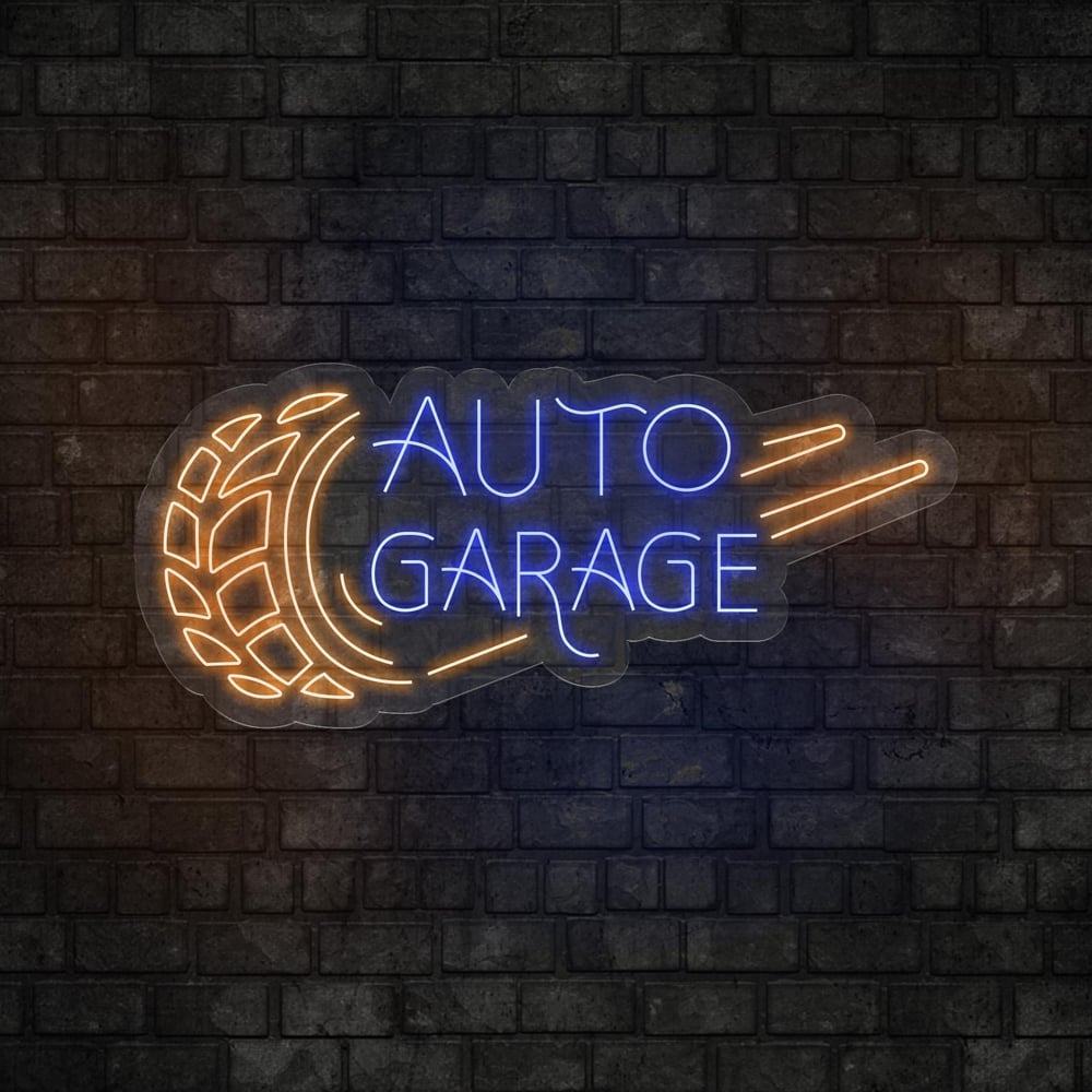 Auto Garage Yazılı Led Neon