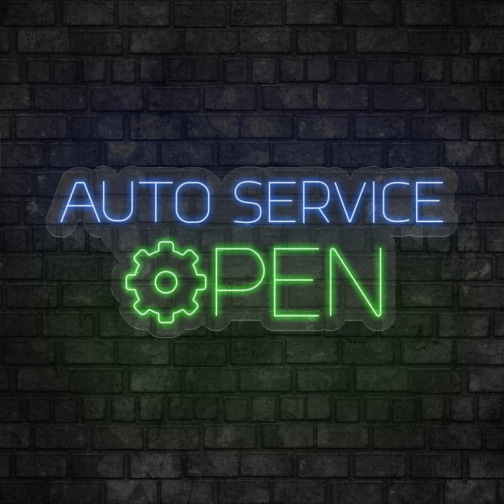 Auto Service Yazılı Led Neon