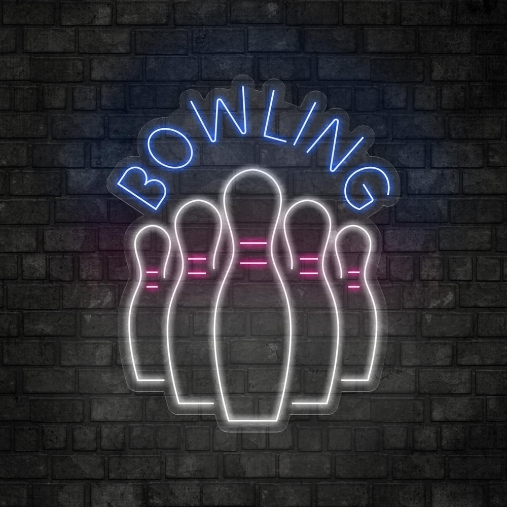 Bowling Yazılı Figürlü Led Neon
