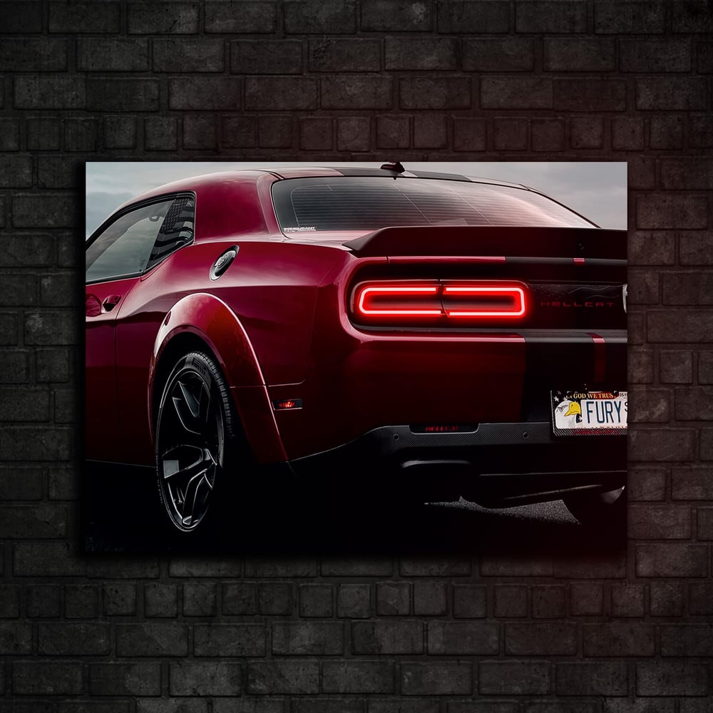 Dodge Challenger SRT Hellcat. Araba Neon Tablo