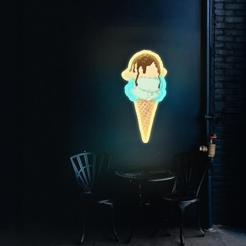 Dondurma Baskılı Neon Tabela