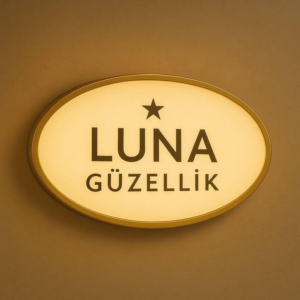 Gold Paslanmaz Elips Işıklı Logo Günışığı Led (Ölçü Seçenekli)