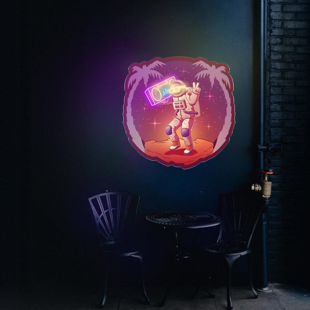 Kozmik Vibe Baskılı Neon Tabela
