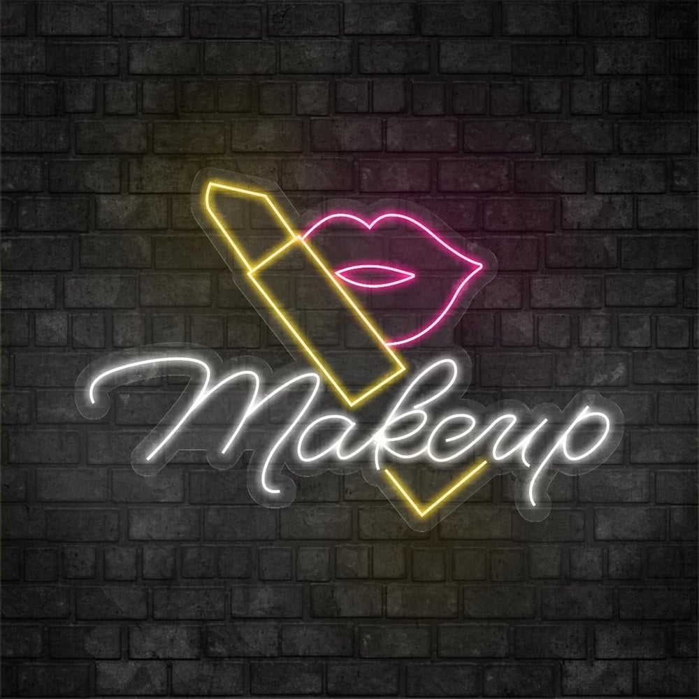 Make Up Yazılı Figürlü Neon Led Neon