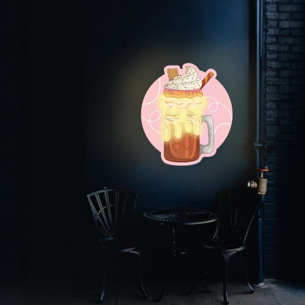 Milkshake Baskılı Neon Tabela