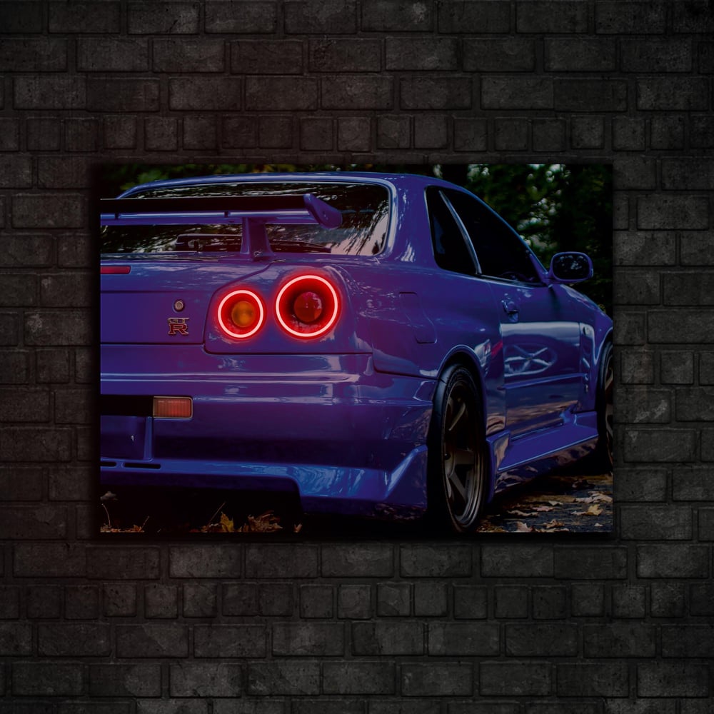 Nissan Skyline GT-R R34 Araba Neon Tablo