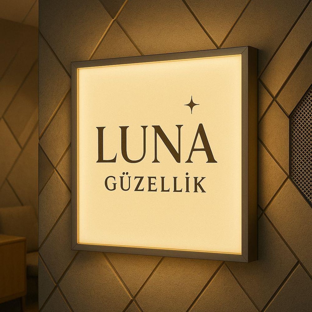 Pleksi Kare Işıklı Logo Günışığı Led (Ölçü Seçenekli)