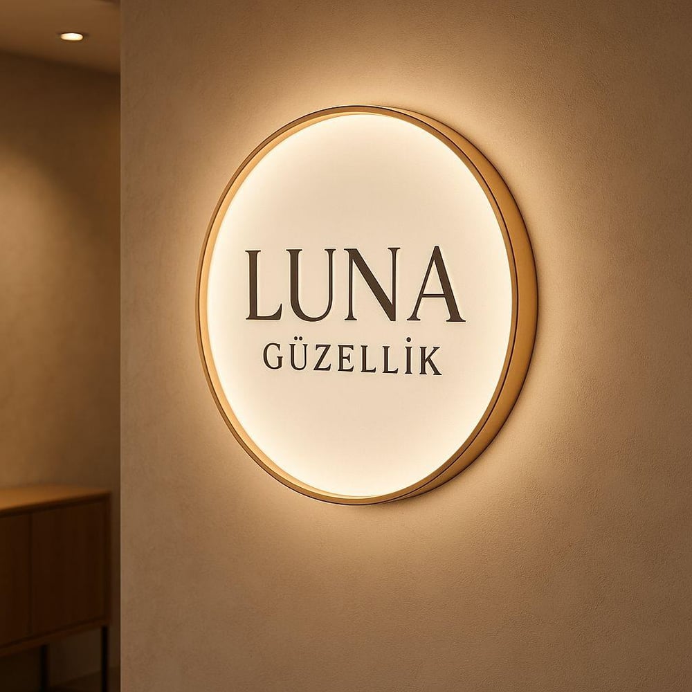 Pleksi Yuvarlak Işıklı Logo Günışığı Led (Ölçü Seçenekli)