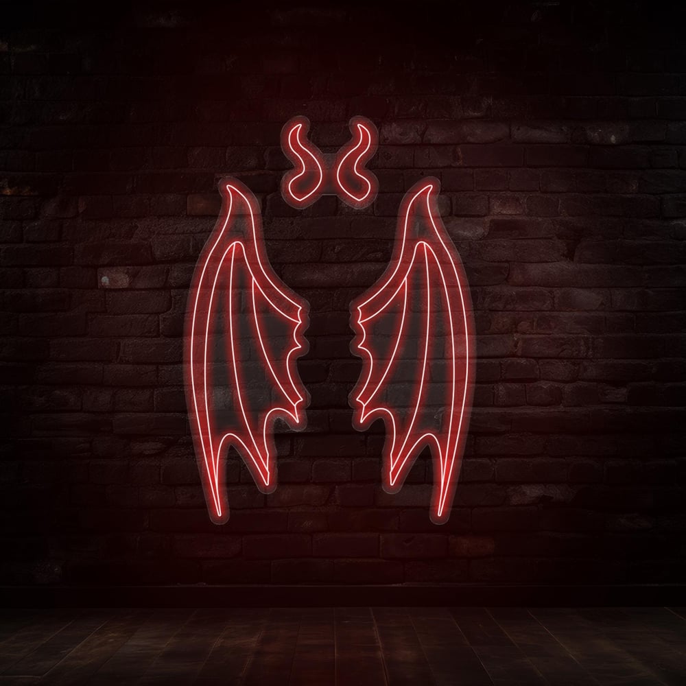 Şeytan Kanatları Led Neon