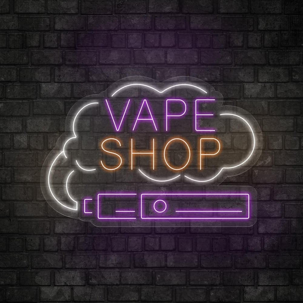 Vape Shop Yazılı Figürlü Led Neon
