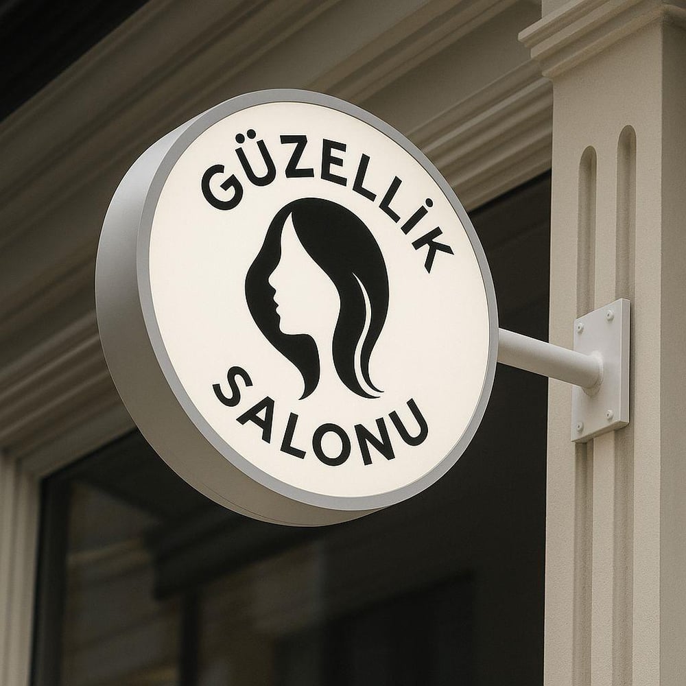 Yuvarlak Pleksi Çift Taraflı Işıklı Fener Tabela Beyaz Led (Ölçü Seçenekli)