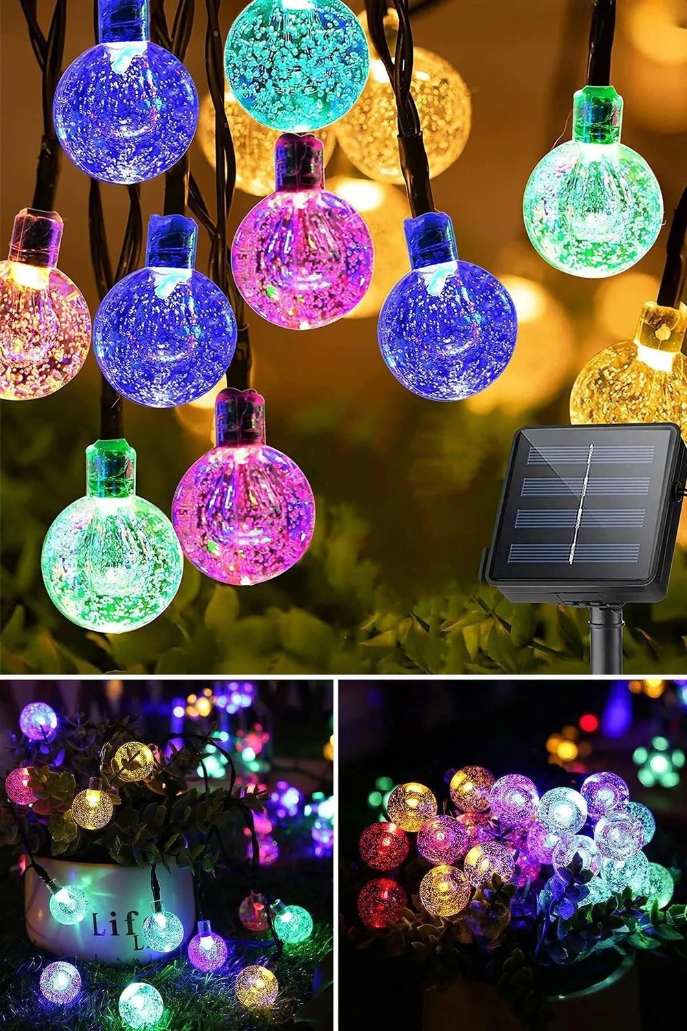 10 Metre 50 Top Güneş Enerjili Solar Led Işık Dekoratif Rgb Yılbaşı Bahçe Balkon Ve Teras