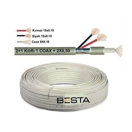 100 Metre 2+1 0,22 CCTV Kamera Kablosu KD-1381