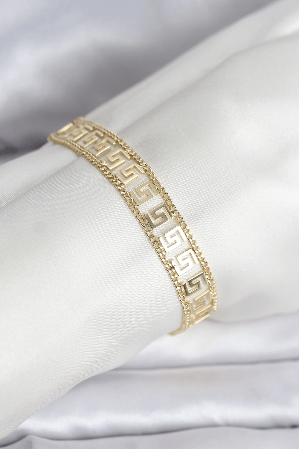316l Çelik Gold Renk Labirent Model Kadın Bileklik