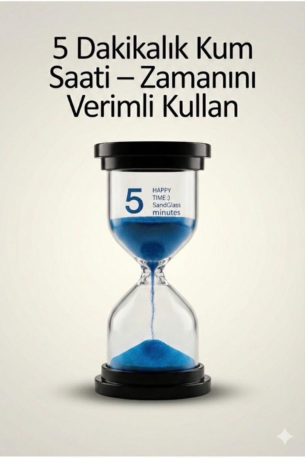 5 Dakikalık Kum Saati Zamanlayıcı – MAVİ Dekoratif Masa Saati 4 Renk Seçeneği