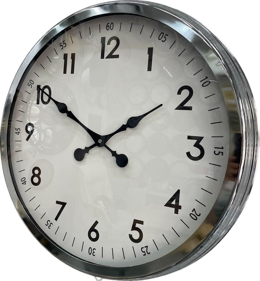60 cm Krom Metal Dekoratif Duvar Saati