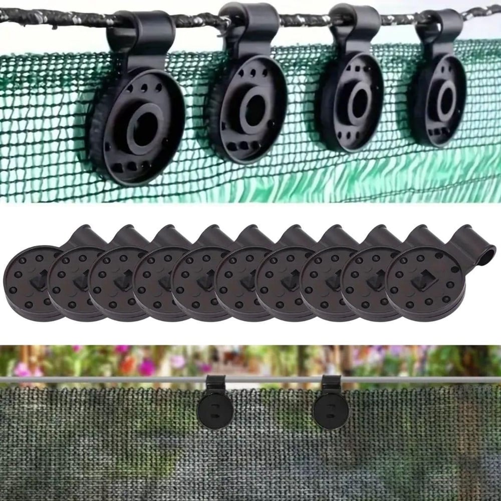 Çarşı Point® 10 Adet Güneşlik Filesi Sabitleme Klipsleri, Gölgelik Bezi ve Brandalar İçin Dayanıklı Plastik Kelepçe Kancaları