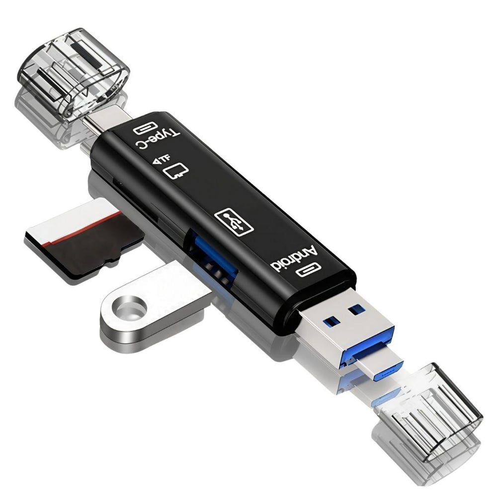 Çarşı Point 5 In 1 Çok Fonksiyonlu USB 2.0 Micro Sd Kart Okuyucu - Usb/micro Usb/type-C Çıkışlı, Otg Çevirici