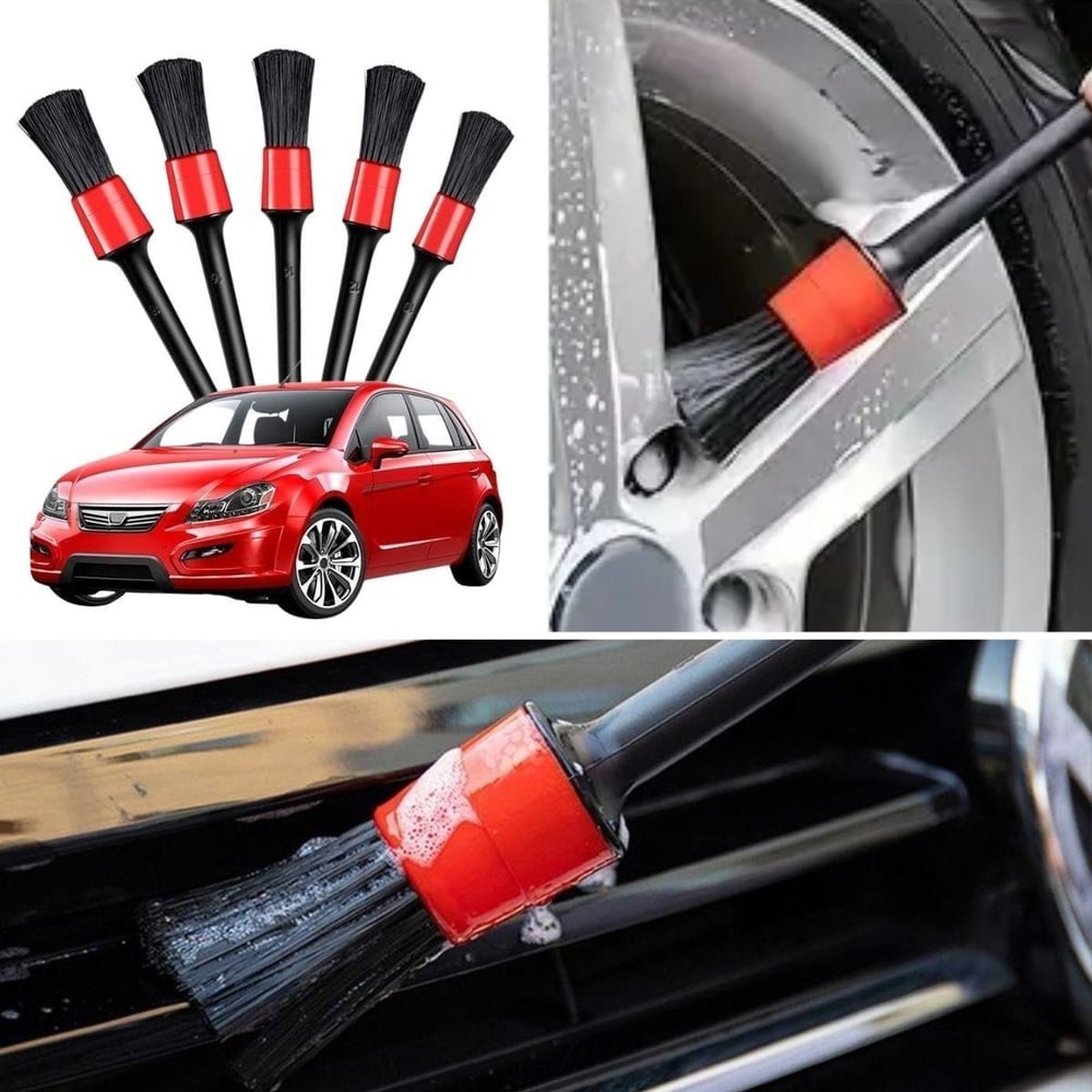 Çarşı Point® 5’li Çok Amaçlı Araç İçi ve Dış Yüzey Temizlik & Detaylandırma Fırça Seti