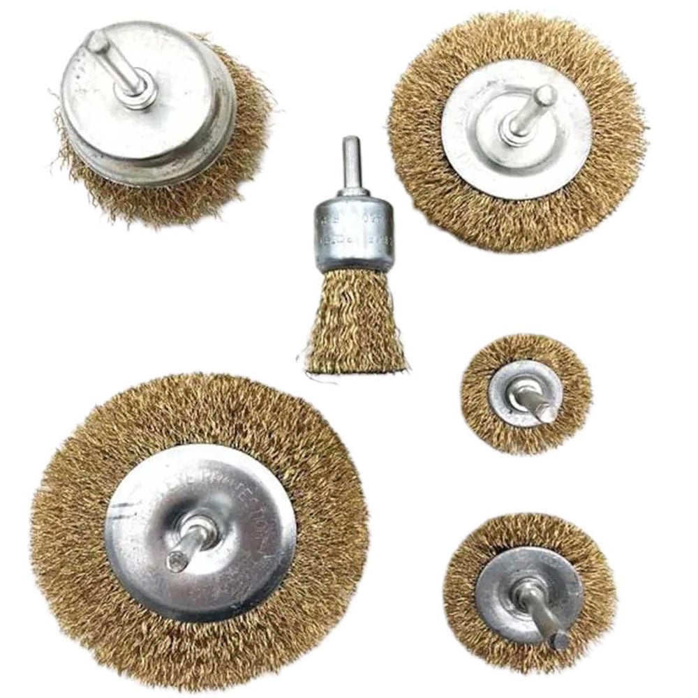 Çarşı Point® 6'lı Pimli Tel Fırça Seti Pas Yağ Kir Boya Yapışkan Çözücü