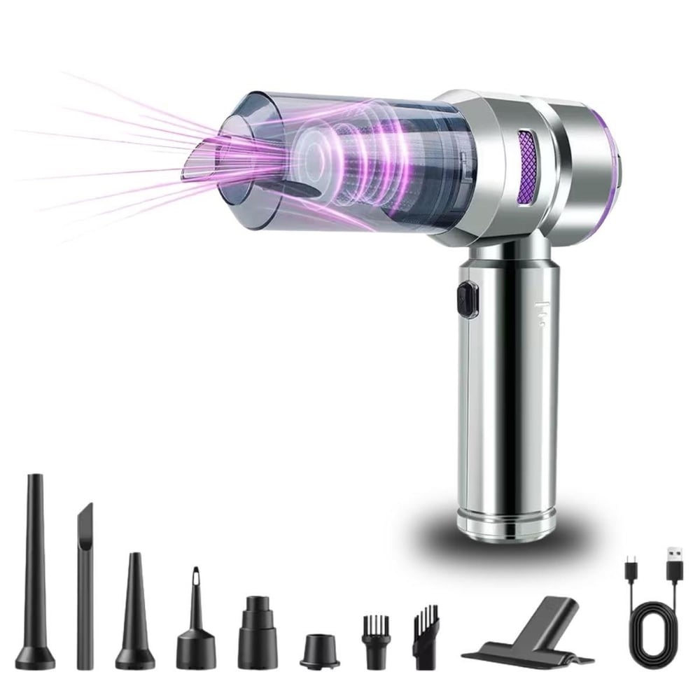 Çarşı Point® 9 Farklı Uçlu Kablosuz Şarjlı Araç İçi Süpürge – Wireless Destekli, Güçlü Emiş, Taşınabilir Pratik Araç Temizleyici